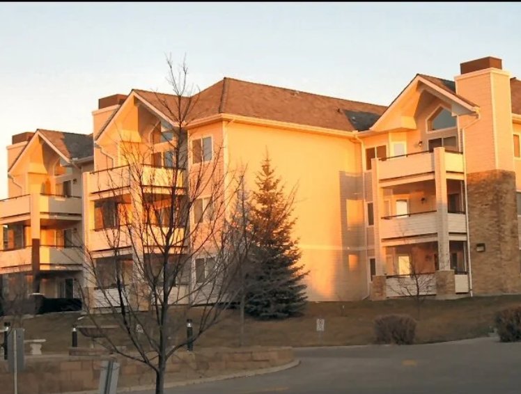 Mountain View Terraces building exterior at golden hour